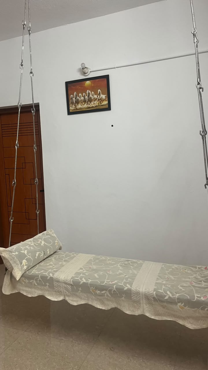 An indoor swing in the dining area